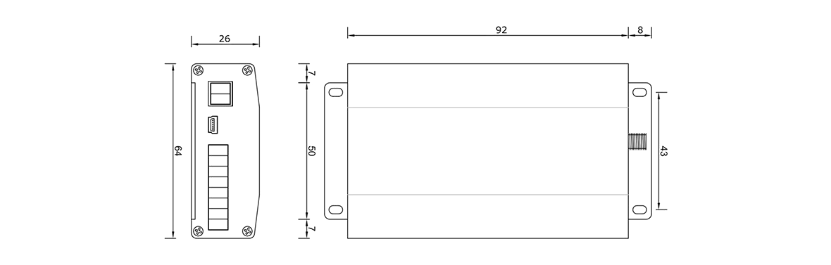 Dimensions MSR103 Dimensions MSR103